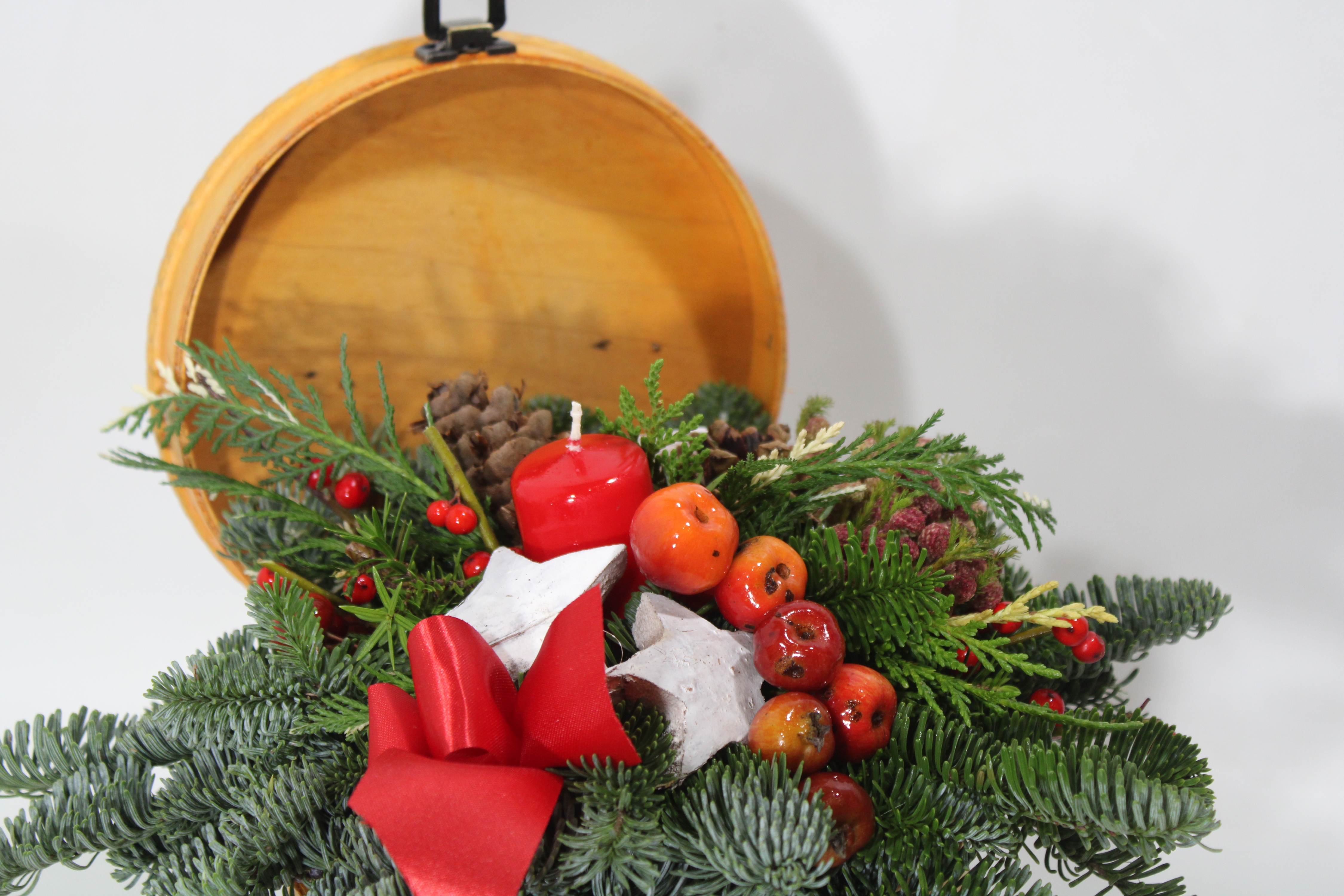 #Centrotavola in scatola legno e tessuto - immagine 2